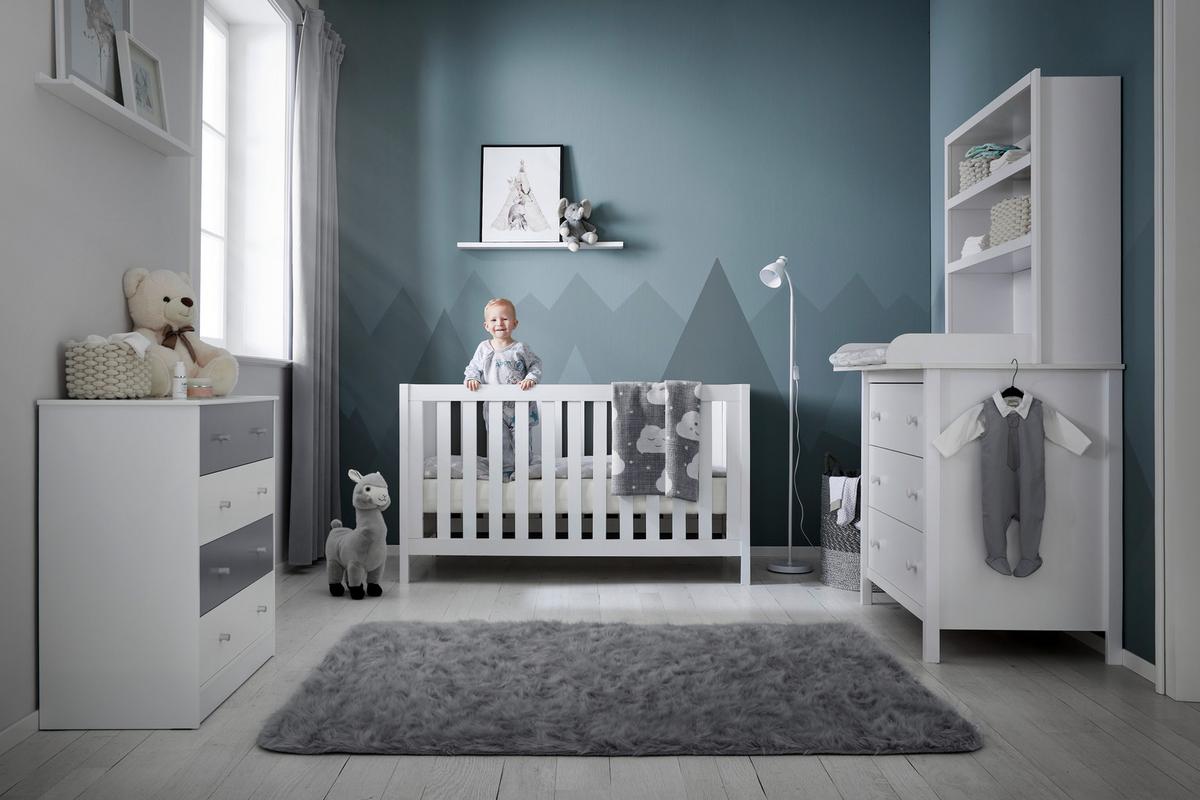 Otroška Posteljica Maria, Bela - bela, Moderno (145,8/75/84,4cm) - Bessagi Kids