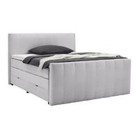 Boxspringbett Malaga Hellgrau ca. 180x200cm - Silberfarben/Hellgrau, Konventionell, Holzwerkstoff/Kunststoff (180/200cm) - Premium Living