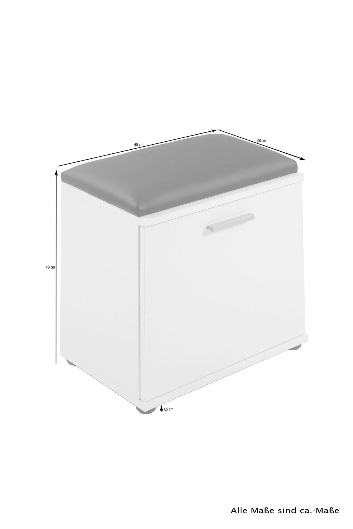 Garderobenbank Jakob ca. 48,5x49x30cm Anthrazit,Schwarz - Alteiche/Anthrazit, LIFESTYLE, Holzwerkstoff (48,5/49/30cm) - MID.YOU