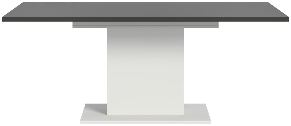 Ausziehtisch Marlon Grau/Weiß ca. 150-190/90/76 cm - Weiß/Grau, KONVENTIONELL, Holzwerkstoff (150-190/90/76cm)