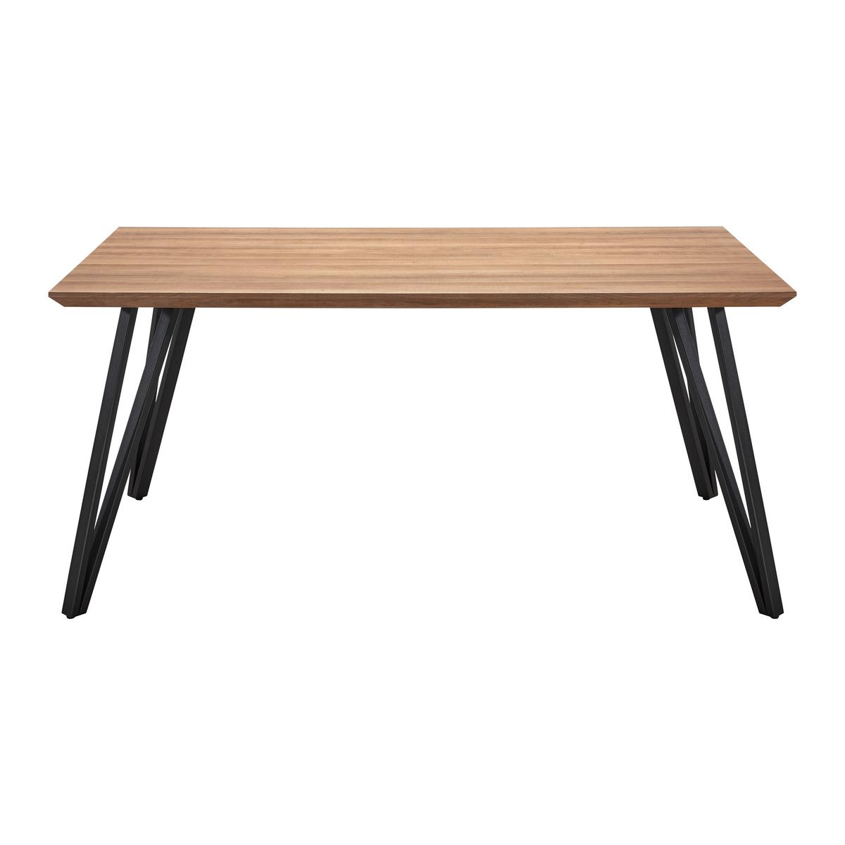 Jedilna Miza Delia, Barva Oreha - črna/barve oreha, Moderno, kovina/leseni material (160/75/90cm) - Bessagi Home