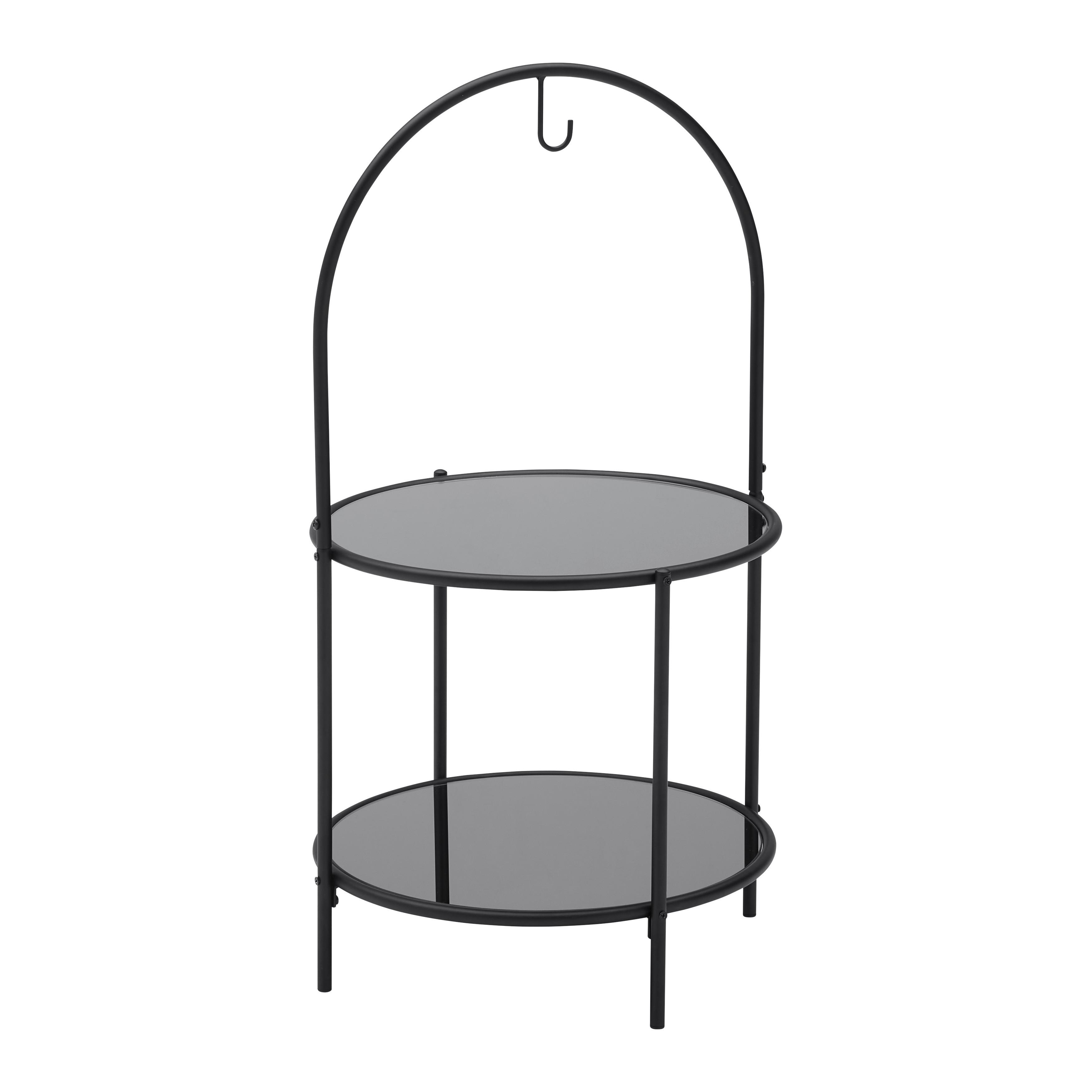 Beistelltisch Nobile Etagere Schwarz - Schwarz, MODERN, Glas/Metall (42/42/80cm) - Premium Living