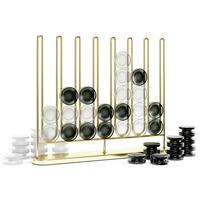 Dekospiel Vier in einer Reihe in Messingfarben - Messingfarben, Kunststoff/Metall - Premium Living