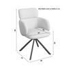 STOL MED ARMSTÖD LIORA - svart/cremefärgad, Modern, metall/textil (58/84/61cm) - Bessagi Home