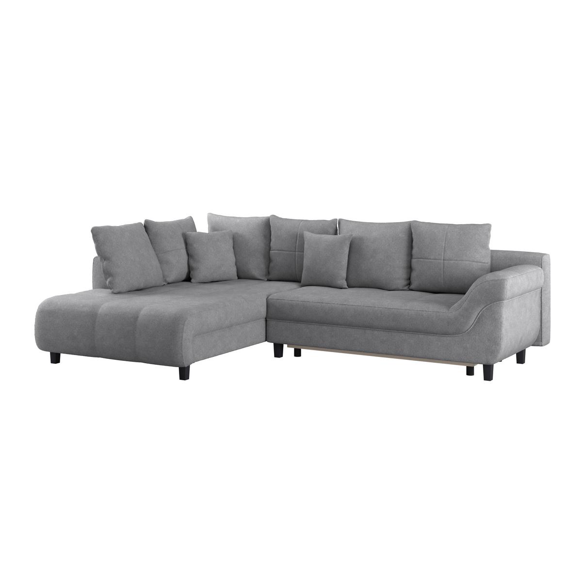 Kutna Garnitura Mendoza - siva/crna, Design, tekstil/drvo (197/309cm) - Modern Living