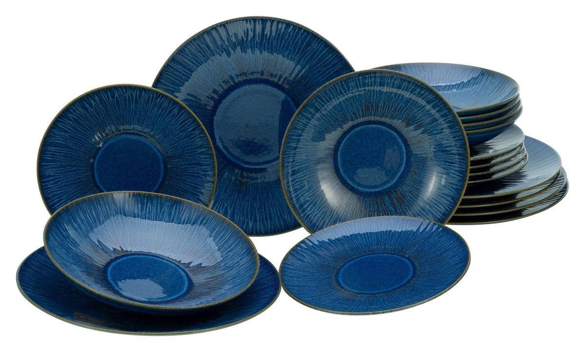 Jedilni Servis Sea Breeze Blue, 18-Delni - modra, Basics, keramika - Creatable