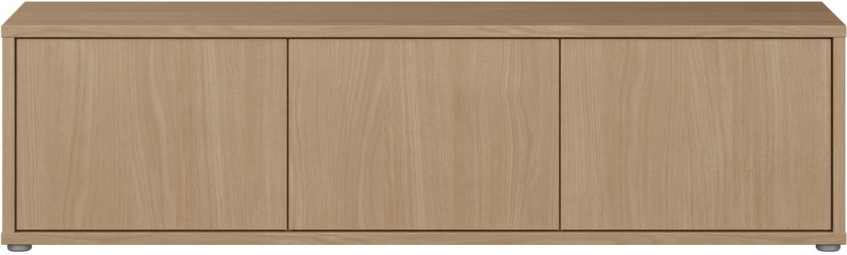 Nizka Omarica Alice, Barva Hrasta - siva/barve hrasta, Moderno, umetna masa/leseni material (154,2/42,5/34,9cm) - Carryhome