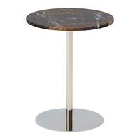 Beistelltisch Elian -Trend- - Chromfarben/Schwarzbraun, Modern, Stein/Metall (40/40/45cm) - Mömax