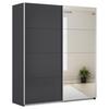 Ormar S Kliznim Vratima Feldkirch - srebrne boje/antracit, Moderno, drvni materijal/metal (181/210/62cm) - Modern Living