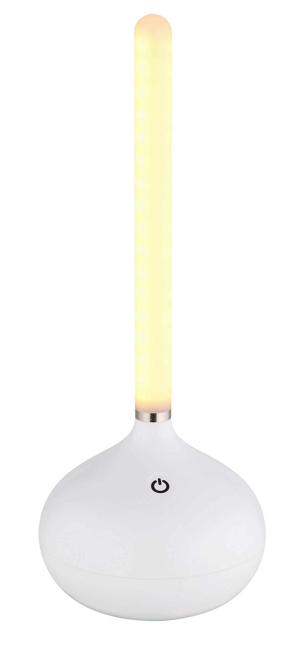 Stolna Punjiva Svjetiljka Turner - bijela/crna, Design, plastika (9,6/24,3cm) - Globo
