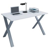 Pisalna Miza Lona, Bela, Srebrna, 140x80cm - srebrne barve/bela, Moderno, kovina/leseni material (140/80/76cm) - MID.YOU