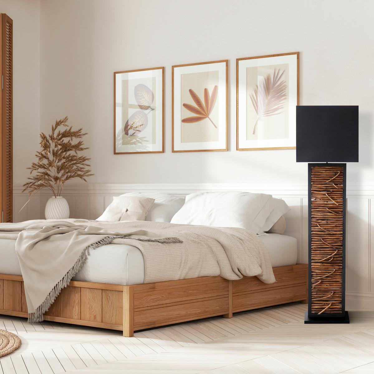 Stoječa Svetilka Driftwood - zlate barve/črna, Design, kovina/tekstil (35/163/20cm) - P & B