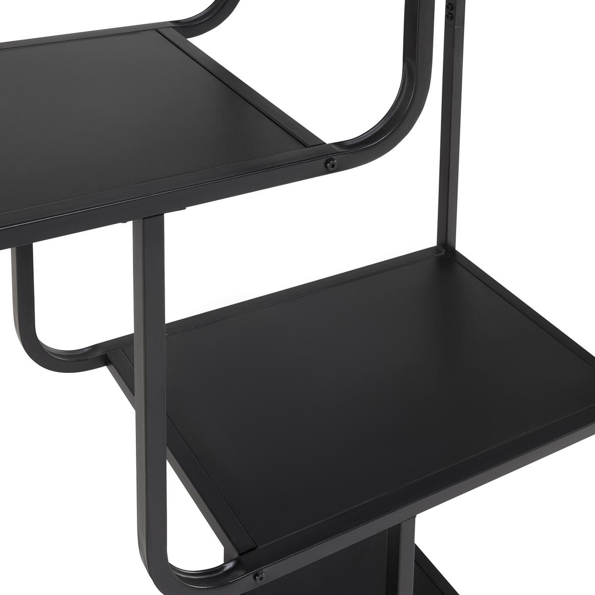 Polc Bend - fekete, Modern, faalapú anyag/fém (100/180/33cm) - Mömax