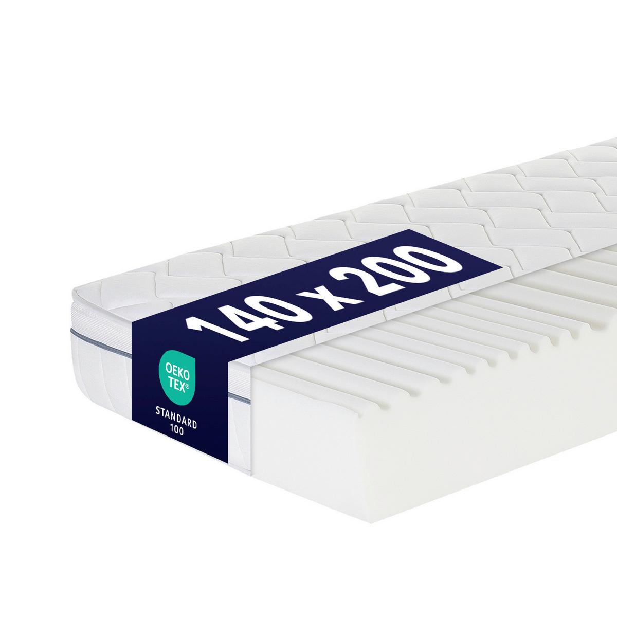 Kaltschaummatratze Air Wave 3D H2/3 ca. 140x200cm - Weiß, Basics, Textil (140/200cm) - MID.YOU