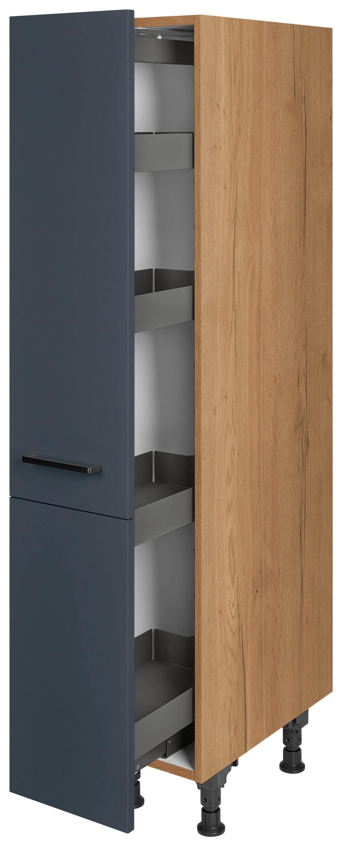 Apothekerschrank Easytouch Blau - Blau/Eichefarben, MODERN, Holzwerkstoff/Metall (30/168/58cm) - Nobilia
