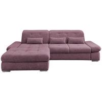 Wohnlandschaft Dalida Brombeere Chenille - Chromfarben/Brombeere, Design, Textil/Metall (196/300cm) - Livetastic