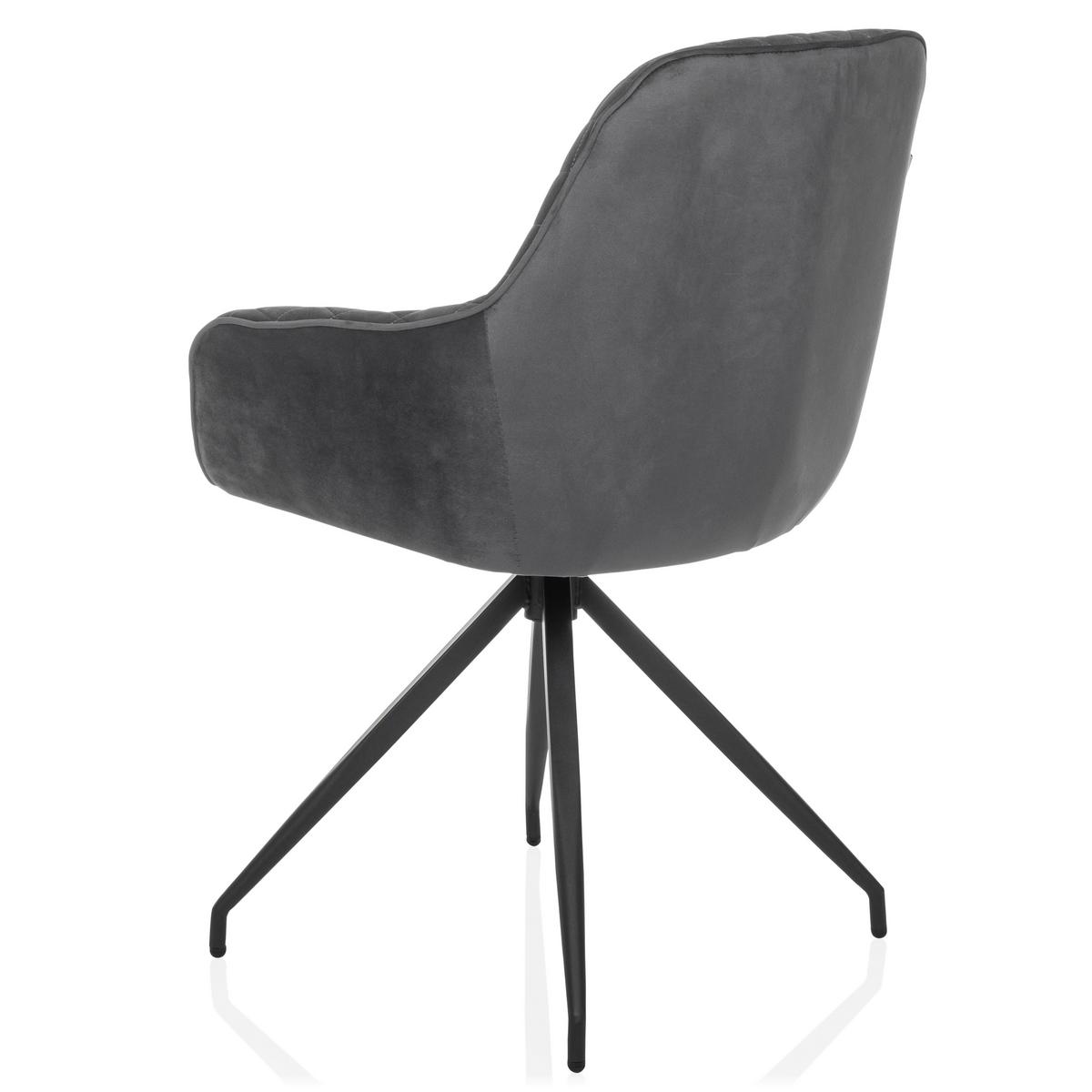 Naslanjač Elverum, Siva - siva/črna, Moderno, kovina/tekstil (58/87/57cm) - MID.YOU