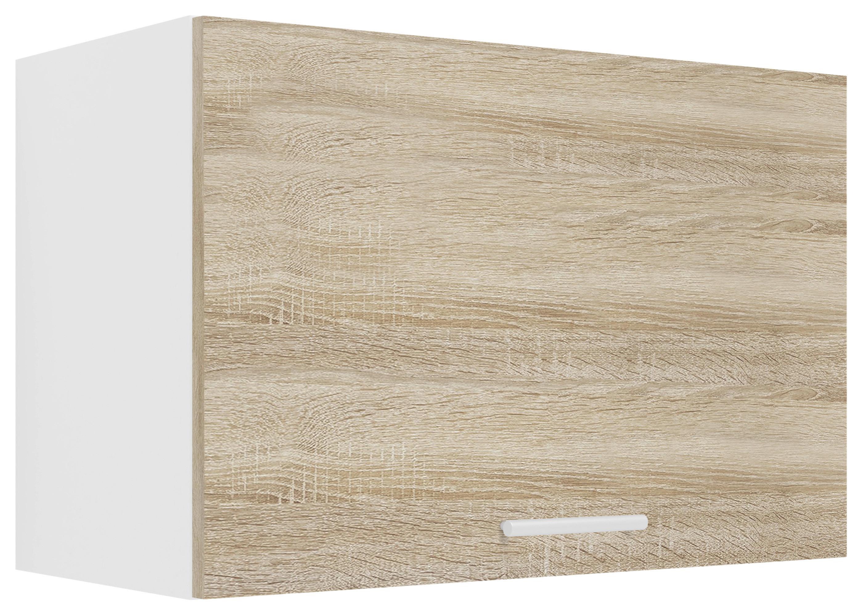 Kuhinjska Zgornja Omarica Esilo, Hrast, Bela - bela/barve aluminija, Konvencionalno, kovina/leseni material (60/40/31cm) - MID.YOU