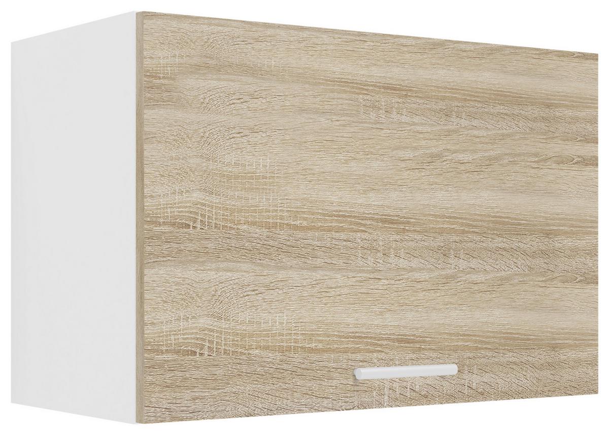 Kuhinjska Zgornja Omarica Esilo, Hrast, Bela - bela/barve aluminija, Konvencionalno, kovina/leseni material (60/40/31cm) - MID.YOU