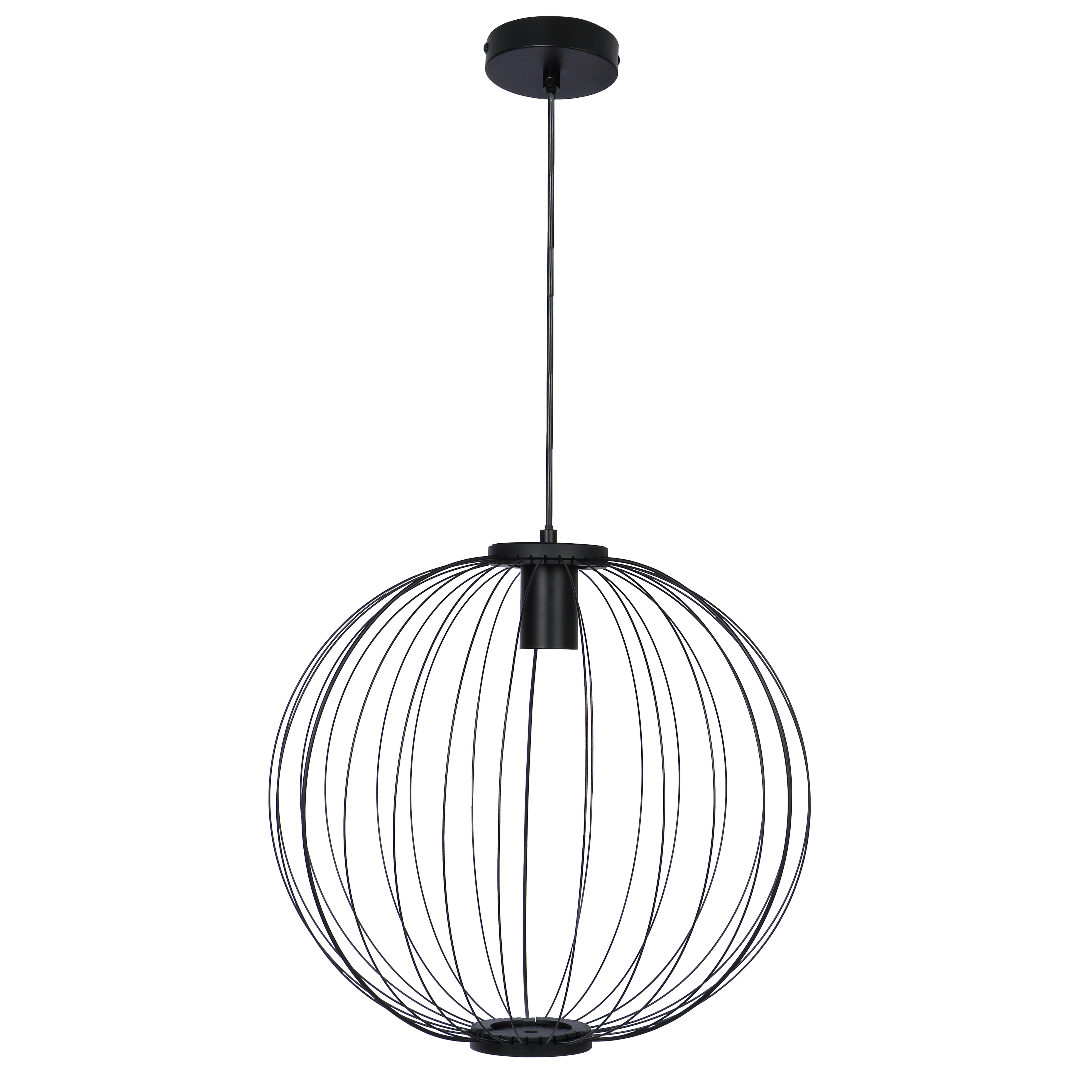 Hängeleuchte Sanda - Schwarz, Romantik / Landhaus, Metall (40/120cm) - Modern Living