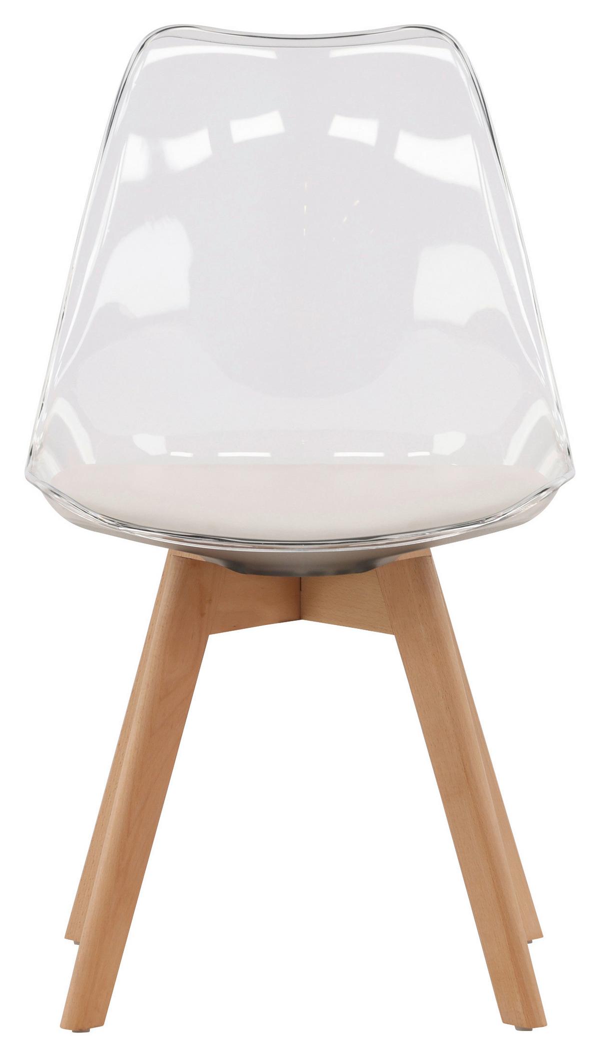 STUHL-SET EDVIN - Birkefarben/Weiß, Design, Holz/Textil (49/85/50cm) - Livetastic