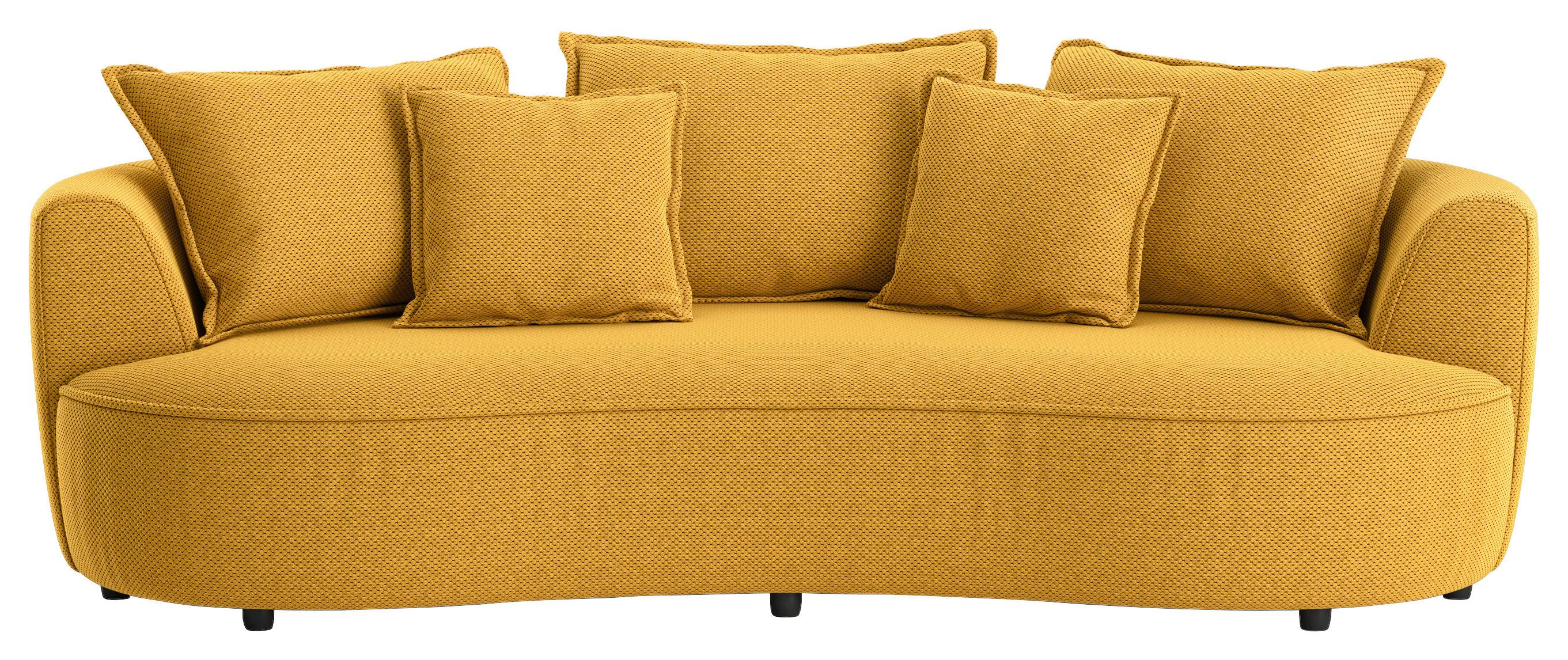 CANAPÉ MÉGA LEVI - noir/jaune moutarde, Modern, textile/matière synthétique (229/66/115cm) - Mömax