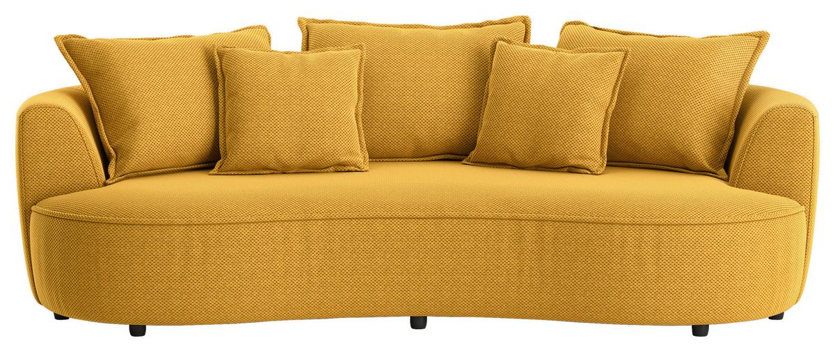 MEGASOFA LEVI - Senfgelb/Schwarz, Modern, Kunststoff/Textil (229/66/115cm) - Mömax