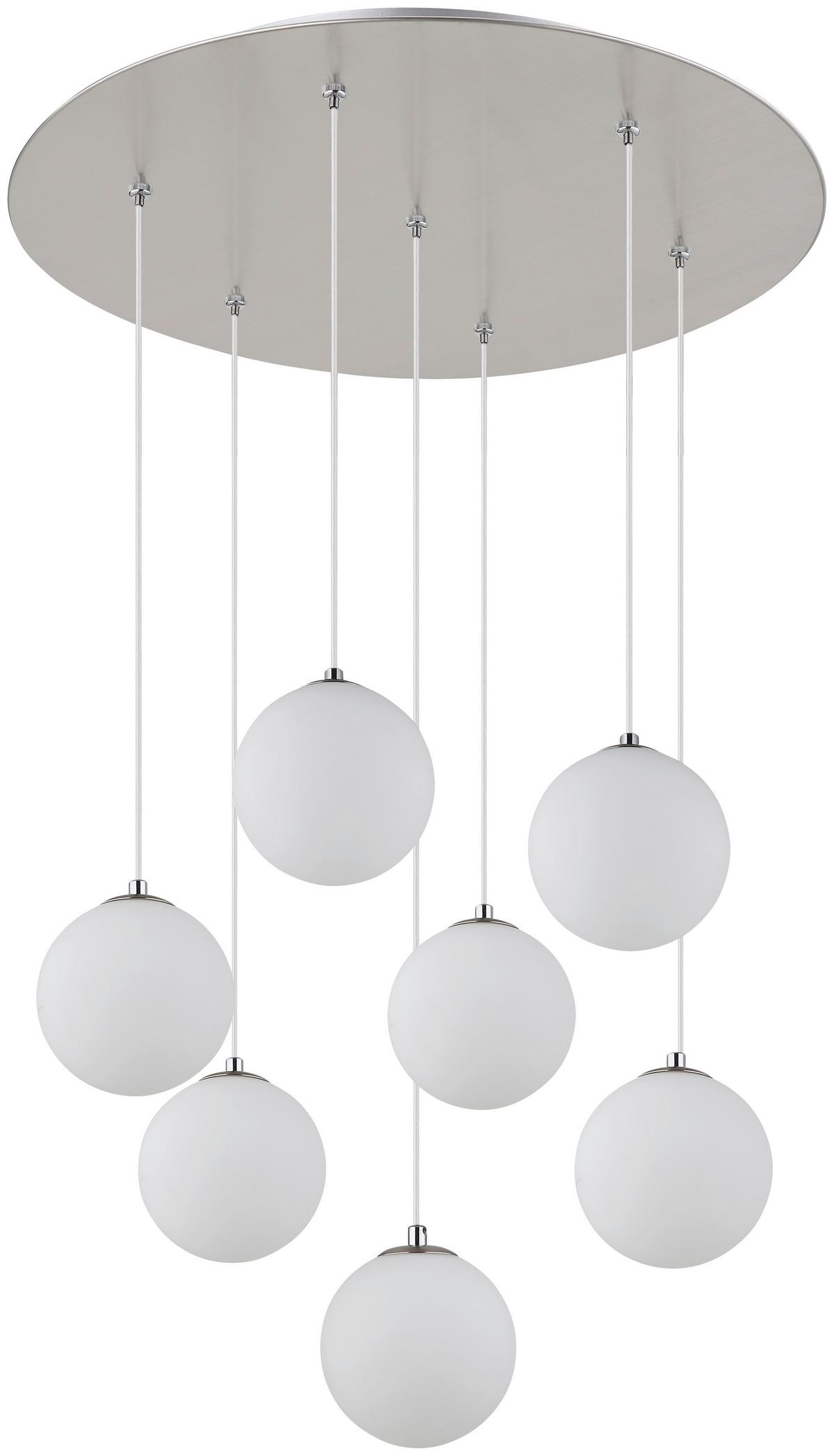 LAMPA WISZĄCA LESLIE - kolor niklowy, Design, metal/szkło (55/120cm) - Collet's Monde