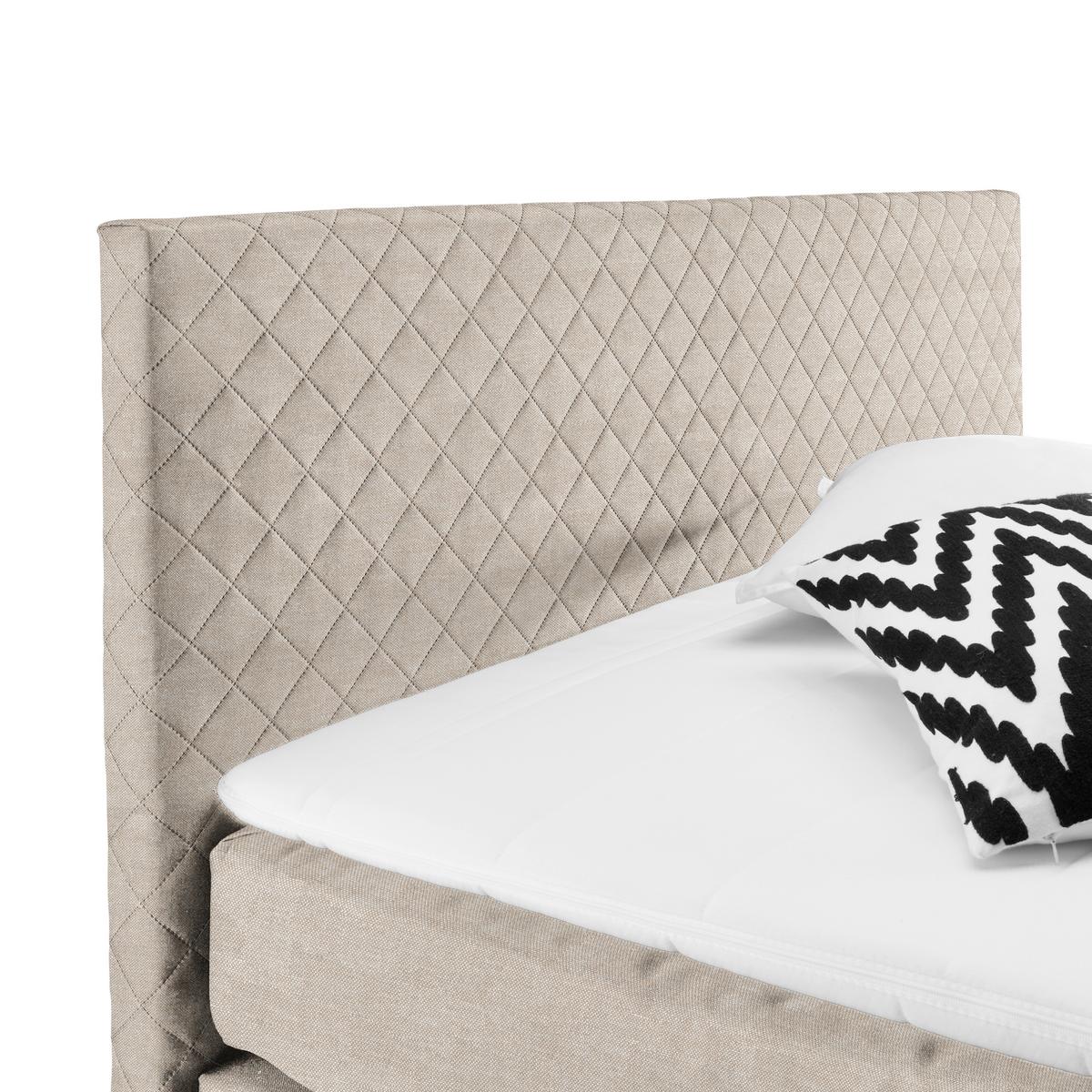 Boxspringbett Mali New in Cappuccino ca. 140x200cm - Chromfarben/Cappuccino, KONVENTIONELL, Kunststoff/Textil (140/200cm) - Based