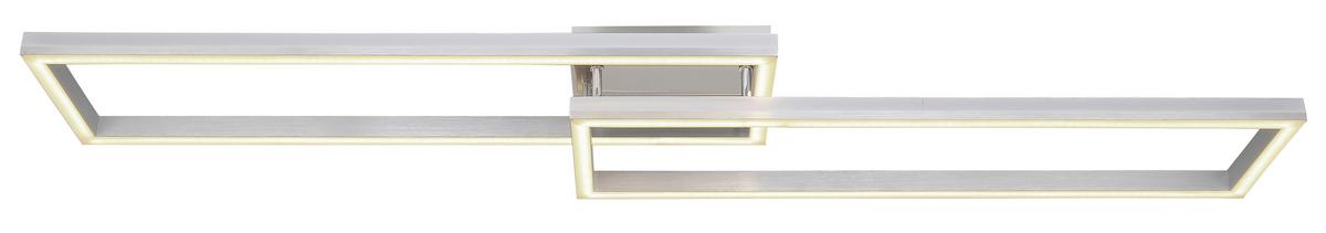 Stropna Led-svetilka Salmos, S Sijalko - srebrne barve/opal, Design, kovina/umetna masa (119,5/25,5/10cm) - Globo