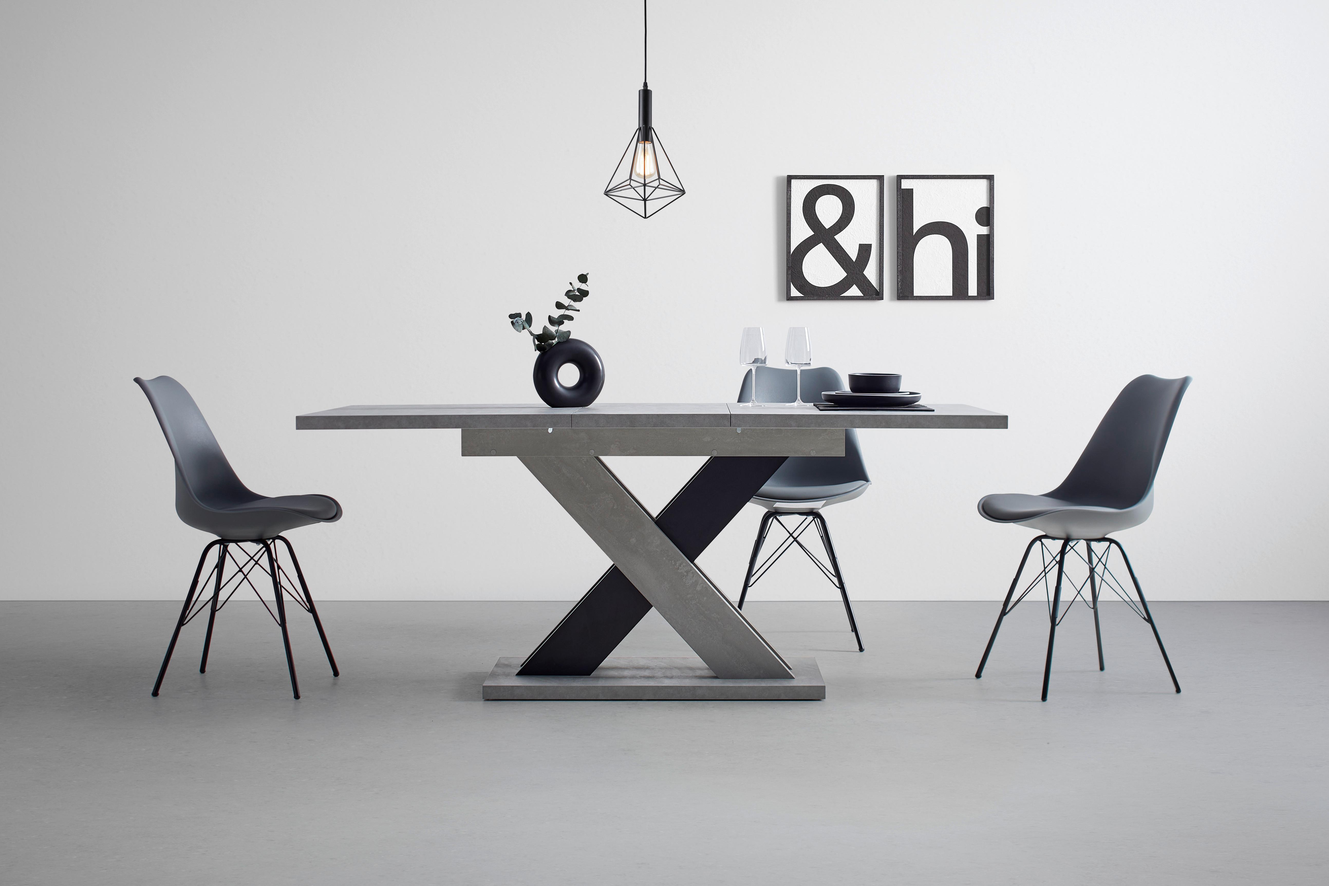 Stuhl in Grau - Schwarz/Grau, Modern, Kunststoff/Textil (55,5/86/48cm) - Mömax