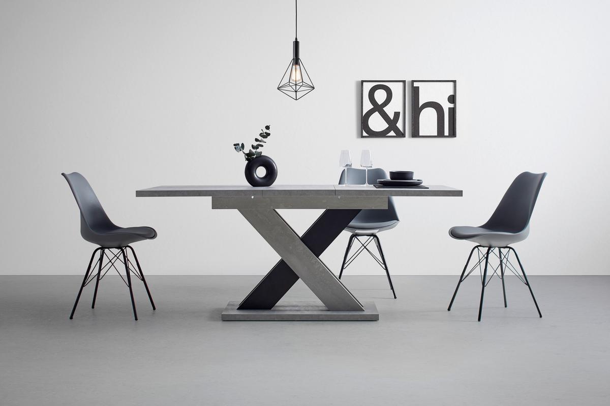 Stuhl in Grau - Schwarz/Grau, Modern, Kunststoff/Textil (55,5/86/48cm) - Mömax
