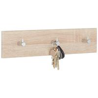 Cuier perete cu cârlige Eddy - culoare lemn stejar, Konventionell, metal/material pe bază de lemn (34/8/5cm) - Modern Living