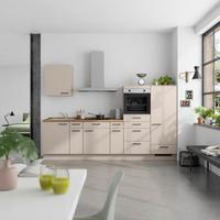 Küchenleerblock Easytouch Low o. Geräte Sandfarben - Sandfarben/Eichefarben, MODERN, Holzwerkstoff/Metall (300cm) - Nobilia
