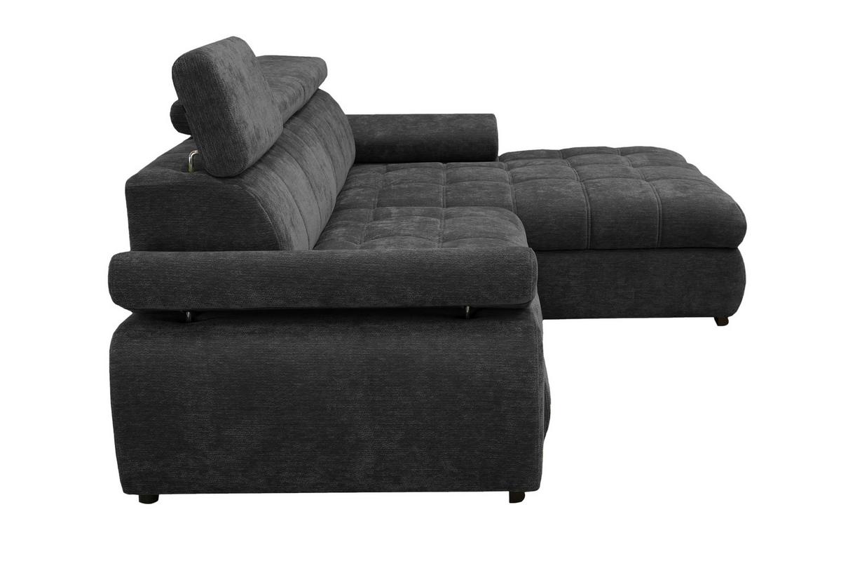 Kutna Garnitura Vegas - crna, Design, drvo/tekstil (294/173cm) - Modern Living