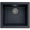 Einbauspüle Ohio ca. 50x19x44 cm Schwarz - Schwarz, Trend, Glas/Kunststoff (50/19/44cm) - Respekta