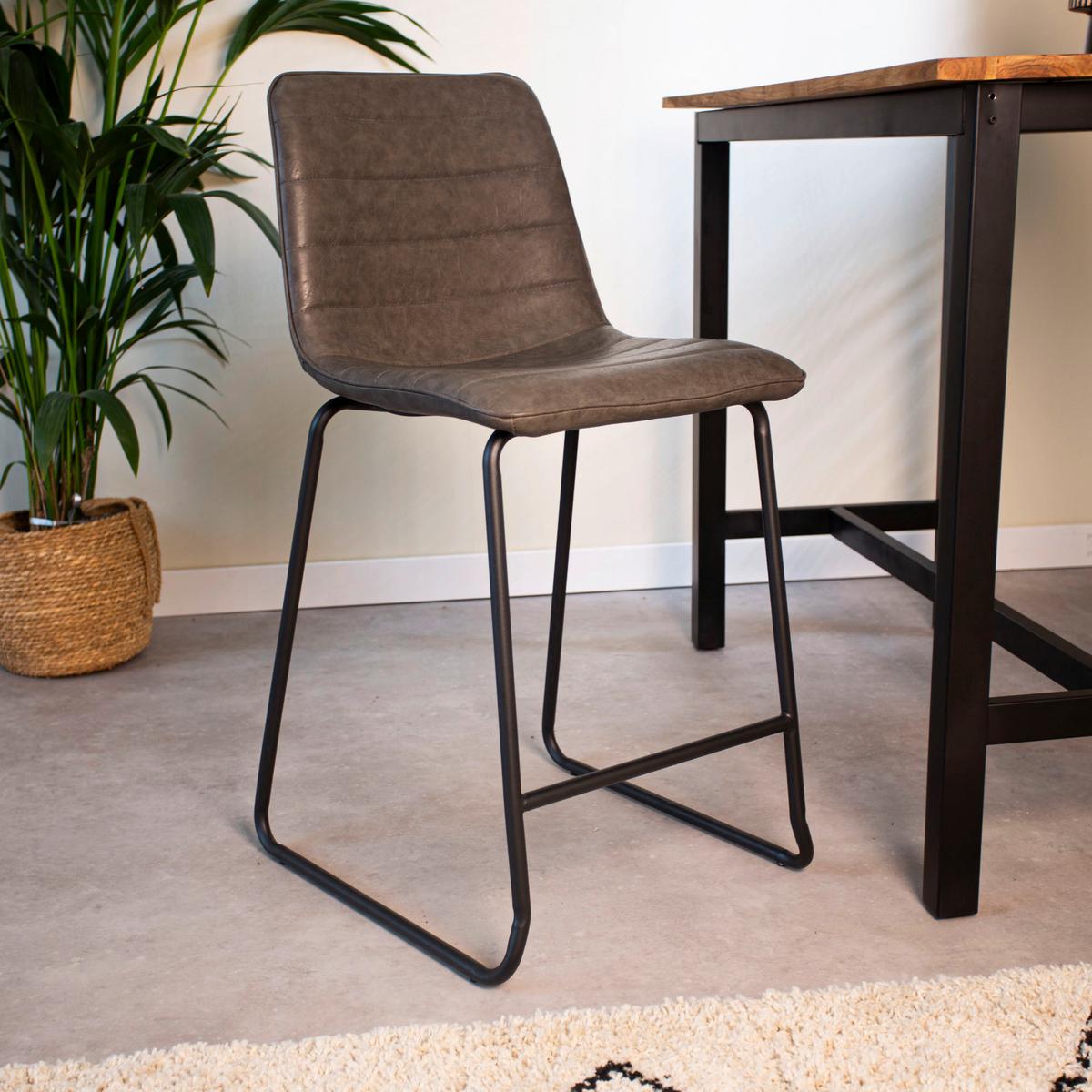 BARHOCKER-SET MILAN - Anthrazit/Schwarz, KONVENTIONELL, Kunststoff/Textil (49/98/54,5cm) - MID.YOU