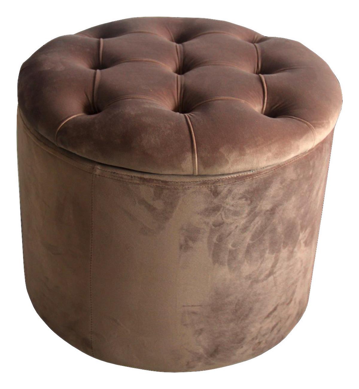 Tabure Hennes - rjavosiva, Trendi, tekstil/leseni material (50/40cm) - Mömax