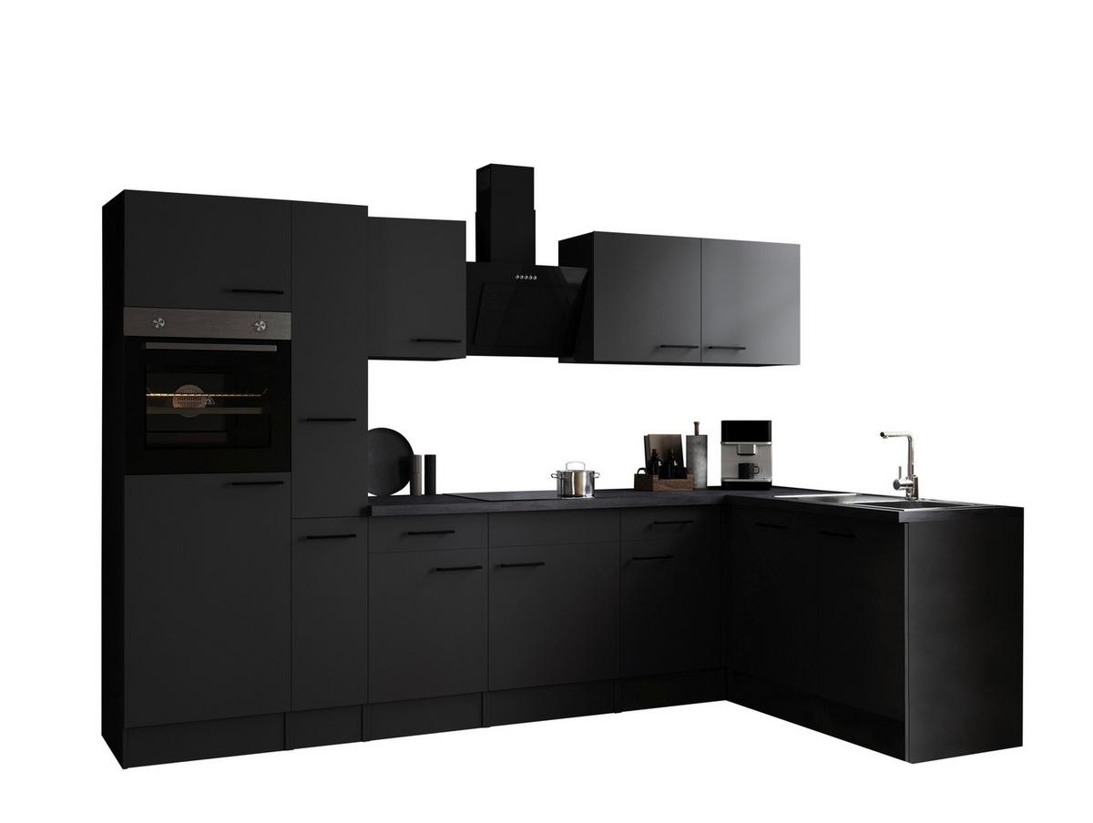 Kotna Kuhinja Z Aparati Oliver, 310x172cm - temno siva/črna, Design, kovina/leseni material (310/172cm) - Respekta