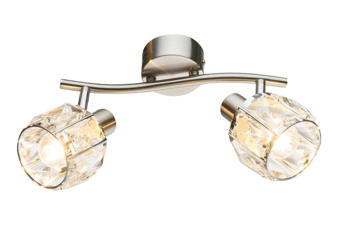 Strahler Kris in Nickelfarben max. 40 Watt - Design, Glas/Metall (28/22/18cm) - Globo