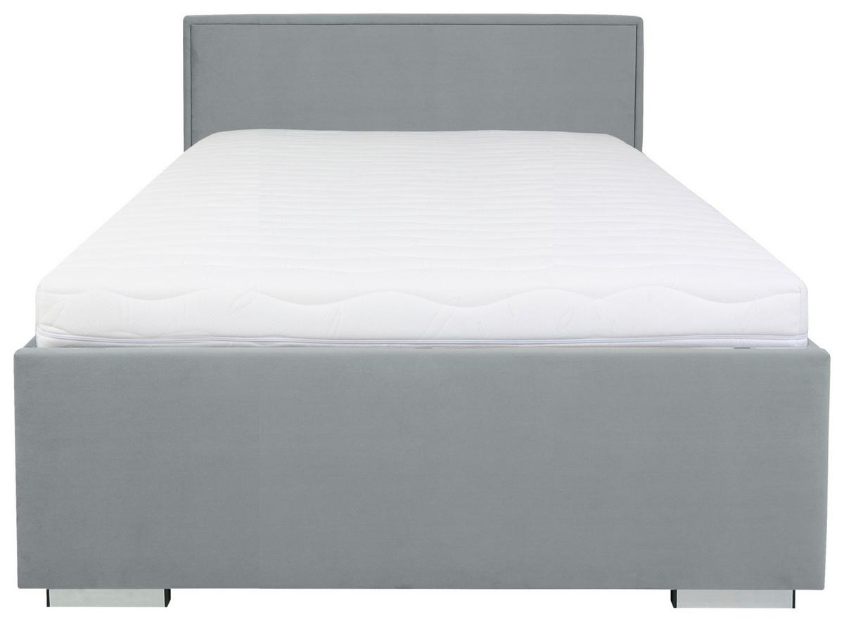 Polsterbett Anadia ca. 120x200 Grau - Chromfarben/Grau, MODERN, Holz/Textil (120/200cm) - MID.YOU