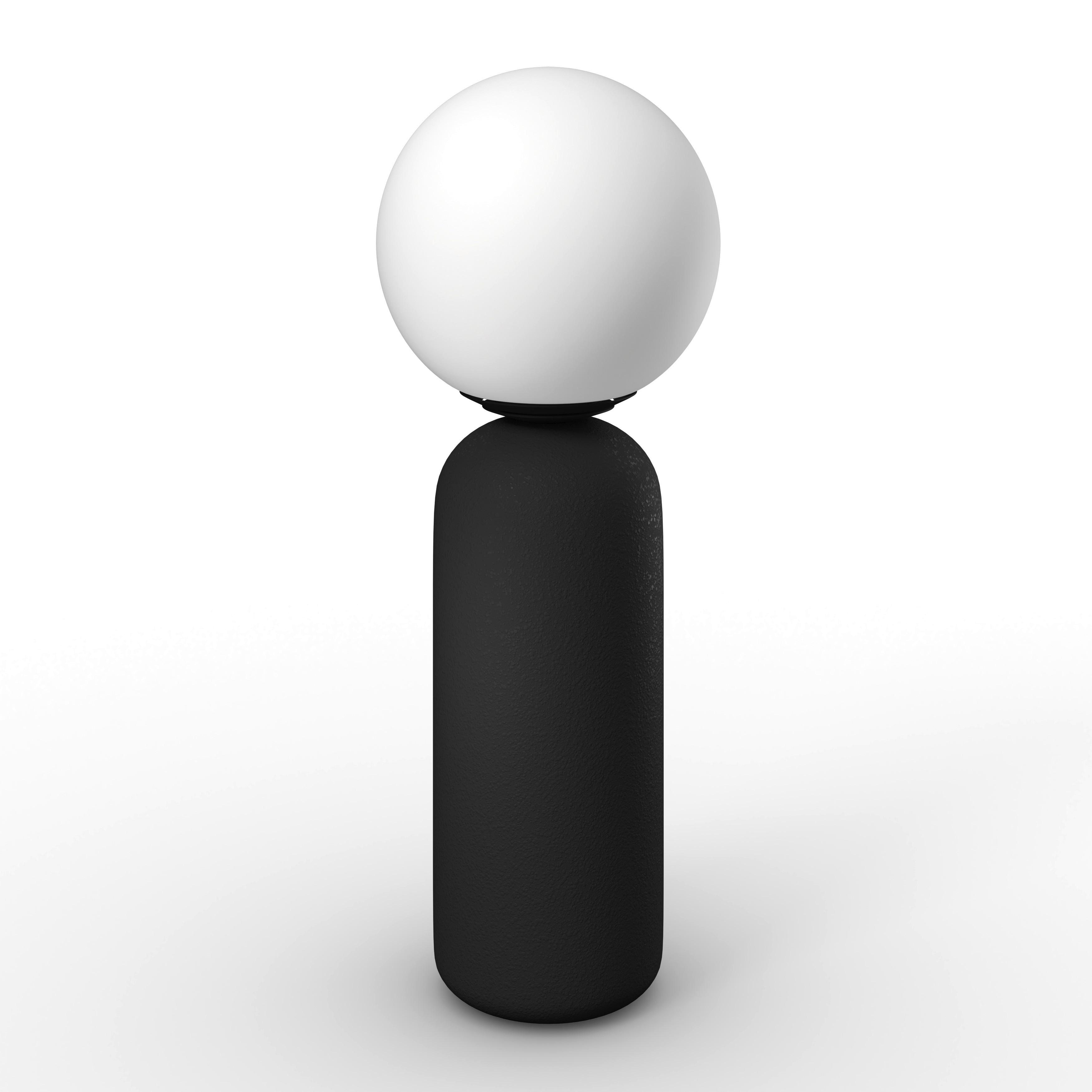 Tischleuchte Amora Schwarz max. 40 Watt - Schwarz/Weiß, MODERN, Keramik/Metall (20/52,5cm) - Bessagi Home