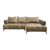 Ecksofa Morgan Olivgrün - Schwarz/Olivgrün, Modern, Textil/Metall (262/184cm) - Mömax