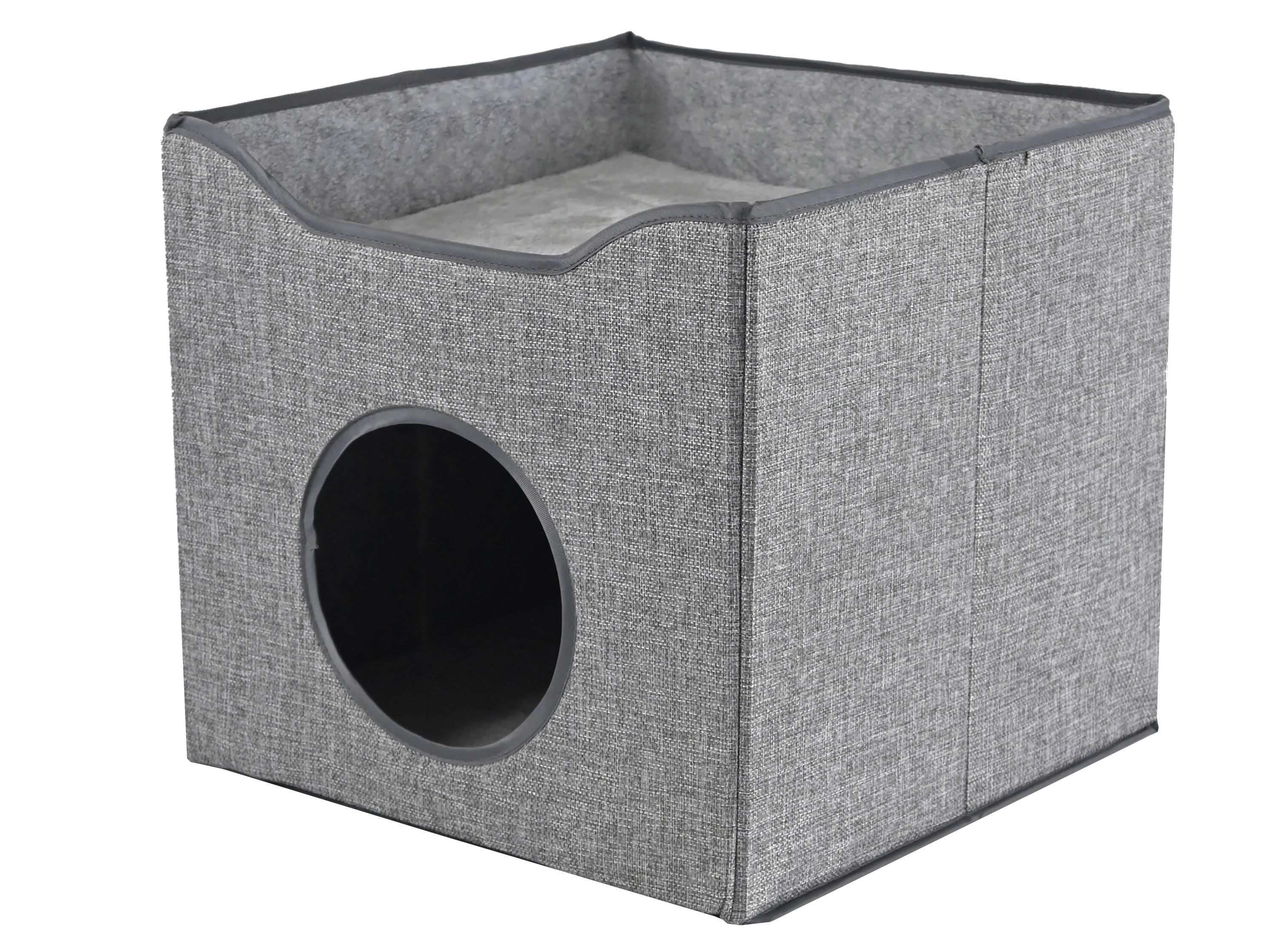 Katzensofa Meow Grau - Grau, KONVENTIONELL, Holzwerkstoff/Kunststoff (40/40/37cm) - Mömax