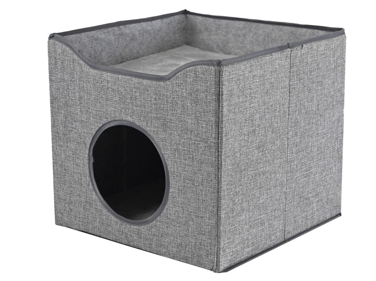 Katzensofa Meow Grau - Grau, KONVENTIONELL, Holzwerkstoff/Kunststoff (40/40/37cm) - Mömax