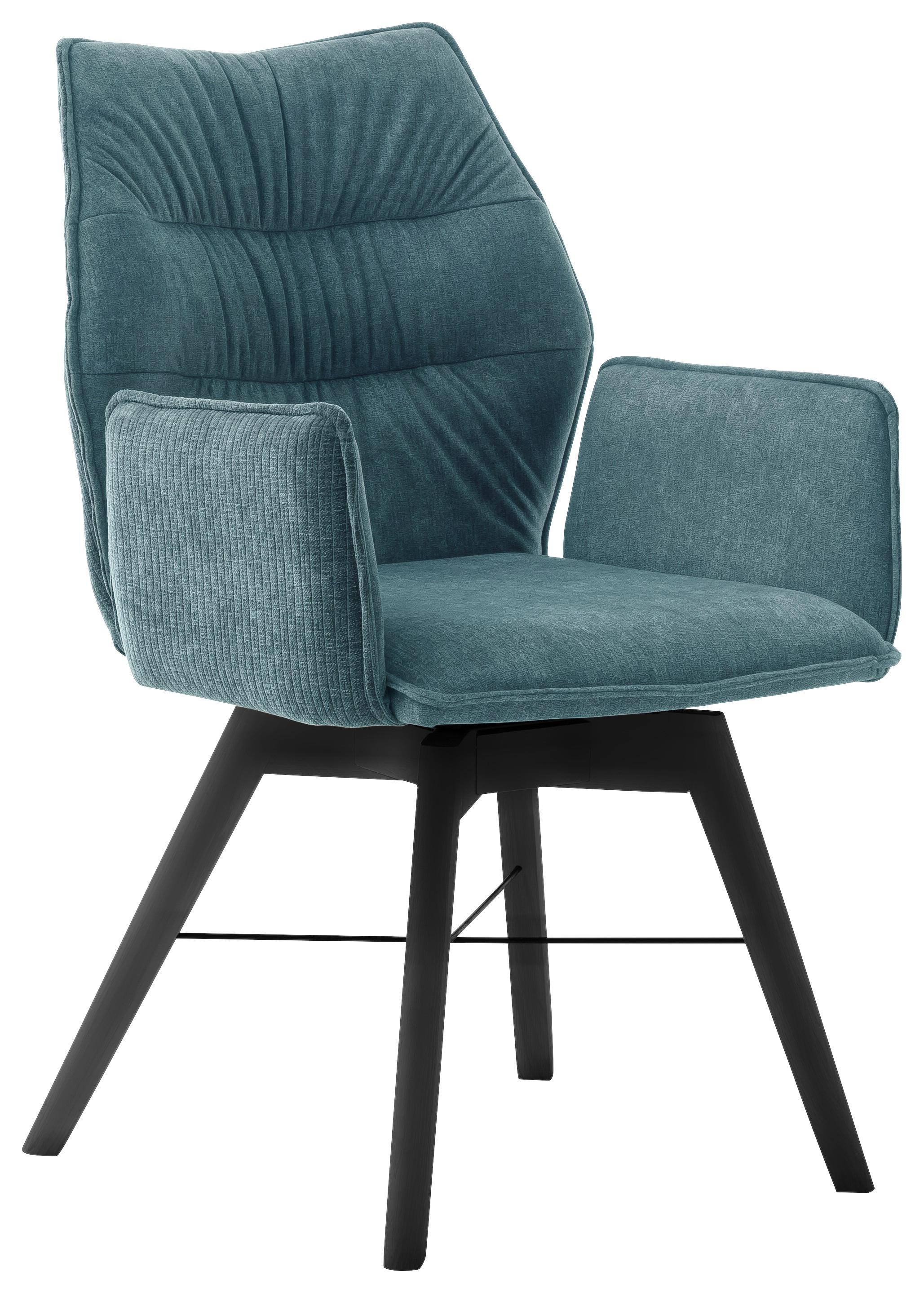 KRZESŁO Z PODŁOKIETNIKAMI SALSA - czarny/cappuccino, Design, drewno/tkanina (59/87/67cm) - Linea Natura