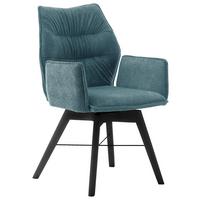 KRZESŁO Z PODŁOKIETNIKAMI SALSA - czarny/cappuccino, Design, drewno/tkanina (59/87/67cm) - Linea Natura