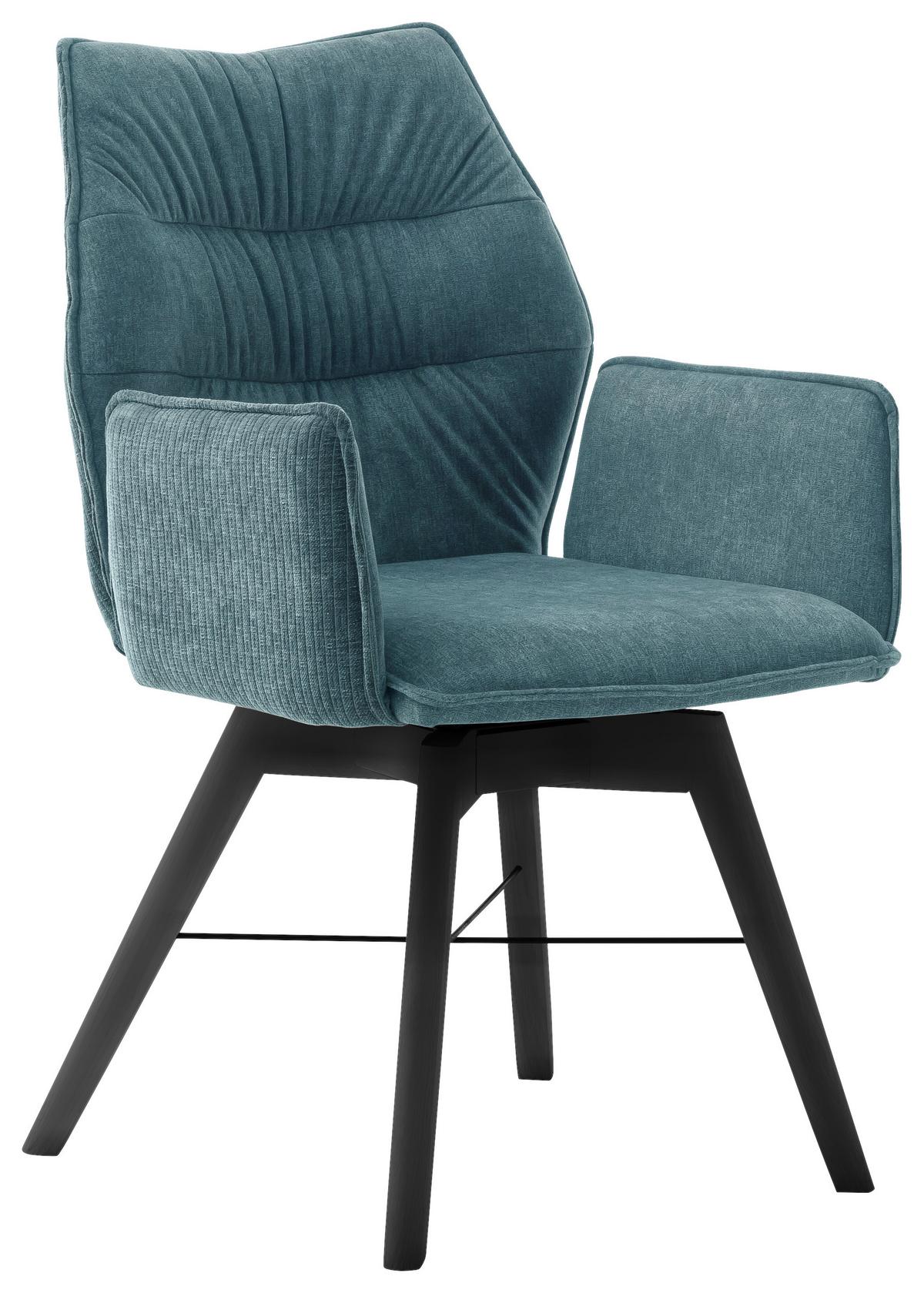 KRZESŁO Z PODŁOKIETNIKAMI SALSA - czarny/cappuccino, Design, drewno/tkanina (59/87/67cm) - Linea Natura