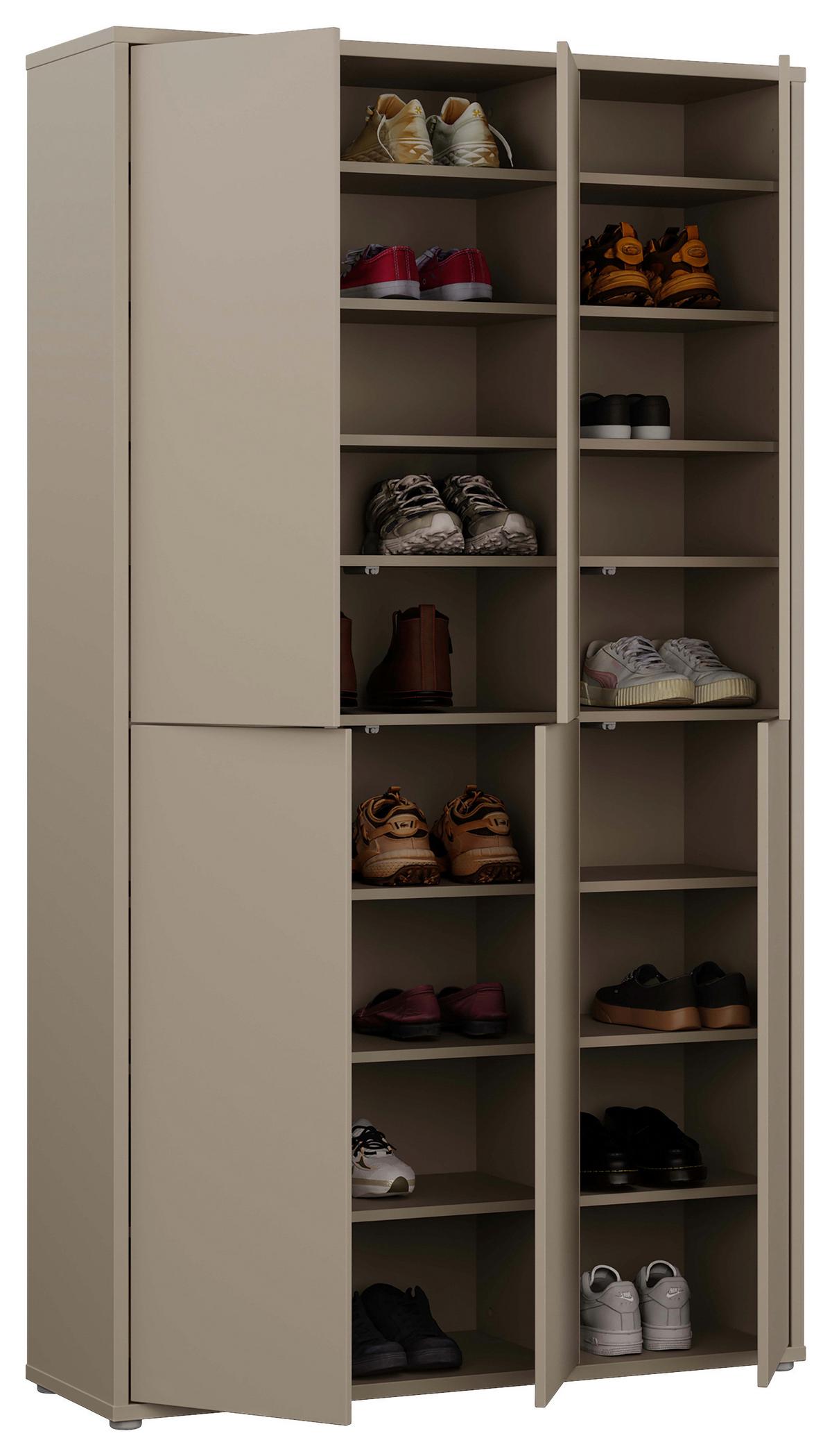Omara Za Čevlje Alice, Rjavosiva - rjavosiva/siva, Moderno, umetna masa/leseni material (109,2/191,9/34,9cm) - Modern Living