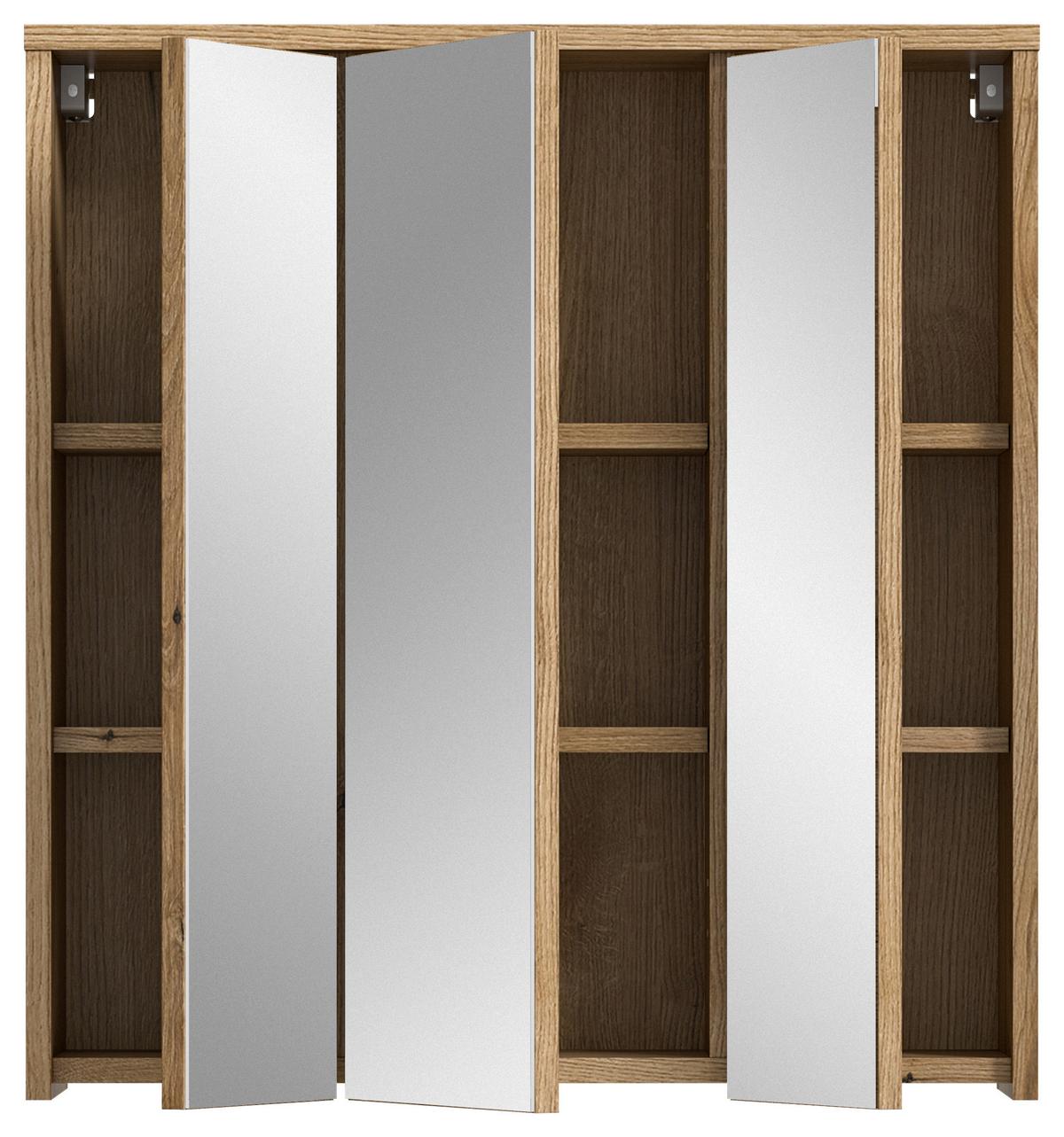 Spiegelschrank Zeno ca. 64x68 cm Eichefarben - MODERN, Glas/Holzwerkstoff (64/68/20cm) - MID.YOU